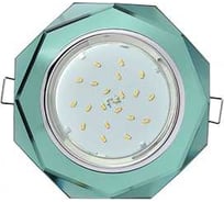 Светильник Ecola Gx53 h4 5312 glass стекло 8-угольник с прямыми гранями хром - изумруд 38x133 (к+) FC538AECH
