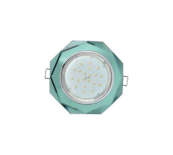 Светильник Ecola Gx53 h4 5312 glass стекло 8-угольник с прямыми гранями хром - изумруд 38x133 (к+) FC538AECH