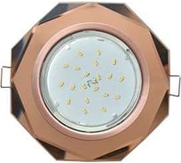 Светильник Ecola Gx53 h4 5312 glass стекло 8-угольник с прямыми гранями черненая медь - янтарь 38x133 (к+) FA538AECH