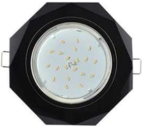 Светильник Ecola Gx53 h4 5312 glass стекло 8-угольник с прямыми гранями черный хром - черный 38x133 (к+) FP538AECH