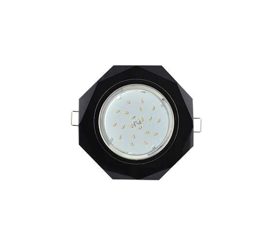 Светильник Ecola Gx53 h4 5312 glass стекло 8-угольник с прямыми гранями черный хром - черный 38x133 (к+) FP538AECH