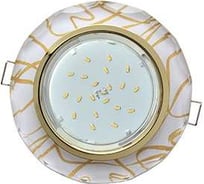 Светильник Ecola Gx53 h4 5313 glass стекло круг с вогнутыми гранями золото - золото на белом 38x126 (к+) FG53RCECH