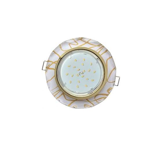 Светильник Ecola Gx53 h4 5313 glass стекло круг с вогнутыми гранями золото - золото на белом 38x126 (к+) FG53RCECH