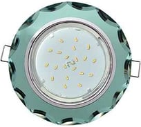 Светильник Ecola Gx53 h4 5313 glass стекло круг с вогнутыми гранями хром - изумруд 38x126 (к+) FC53RCECH