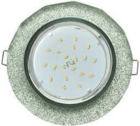 Светильник Ecola Gx53 h4 5313 glass стекло круг с вогнутыми гранями хром - серебряный блеск 38x126 (к+) FS53RCECH