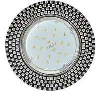 Светильник Ecola Gx53 h4 5319 glass круг с прозр. мозаикой/фон черный./центр.часть хром 40x123 (к+) FX53RMECB