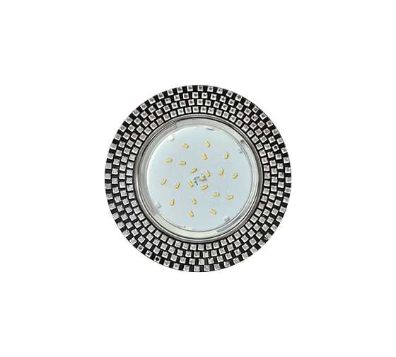 Светильник Ecola Gx53 h4 5319 glass круг с прозр. мозаикой/фон черный./центр.часть хром 40x123 (к+) FX53RMECB