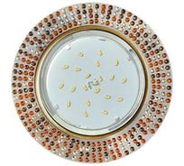 Светильник Ecola Gx53 h4 5319 glass круг с прозр.-янтарной мозаикой/фон зерк./центр.часть черненая бронза 40x123 (к+) FQ53RMECB