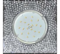 Светильник Ecola Gx53 h4 5320 glass квадрат с прозр. мозаикой/фон зерк./центр.часть хром 40x123x123 (к+) FC53SGECB