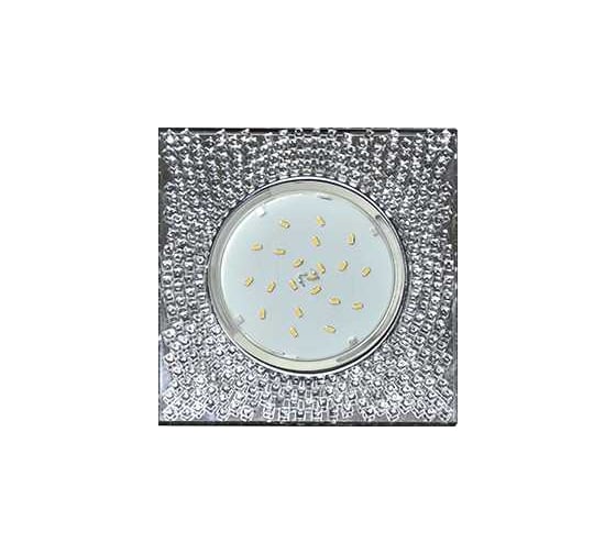 Светильник Ecola Gx53 h4 5320 glass квадрат с прозр. мозаикой/фон зерк./центр.часть хром 40x123x123 (к+) FC53SGECB 1