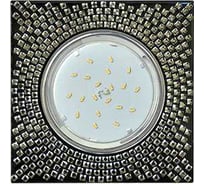 Светильник Ecola Gx53 h4 5320 glass квадрат с прозр. мозаикой/фон черный./центр.часть хром 40x123x123 (к+) FX53SGECB