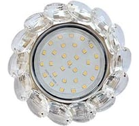 Светильник Ecola Gx53 h4 5342 glass круглый с большими хрусталиками прозр. /хром 56x125 (к+) FW53RVECB