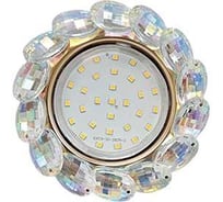 Светильник Ecola Gx53 h4 5342 glass круглый с большими хрусталиками прозр.искристый/золото 56x125 (к+) FM53RVECB