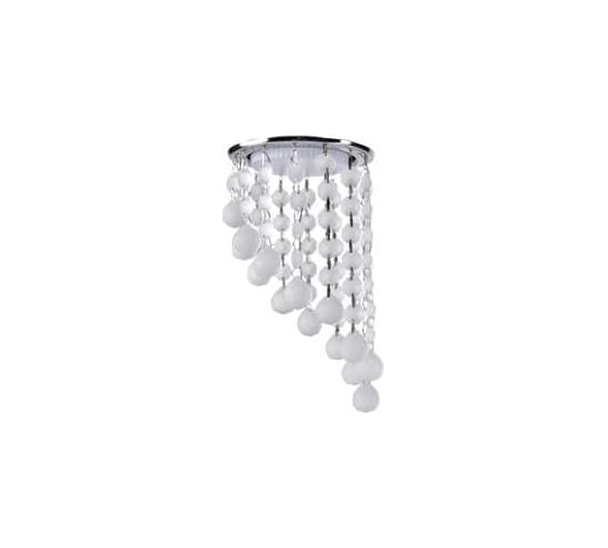 Светильник Ecola Gx53 h4 5344 glass круглый с большими хрусталиками на подвесе "под скос" матовый /хром 225x110 (к+) FY53RVECB