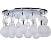 Светильник Ecola Gx53 h4 5346 glass круглый с большими хрусталиками на прямом подвесе матовый /хром 90x110 (к+) FH53RVECB