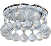 Светильник Ecola Gx53 h4 5346 glass круглый с большими хрусталиками на прямом подвесе прозрачный /хром 90x110 (к+) FB53RVECB