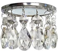 Светильник Ecola Gx53 h4 5350 glass круг с каплевидными хруст. на прямом подвесе прозрачный / хром 102x105 (к+) FE53RVECB