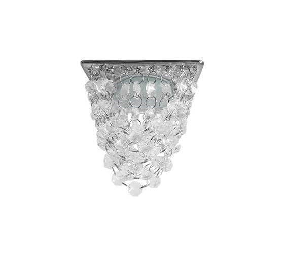 Светильник Ecola Gx53 h4 5358 glass квадрат "хрустальная гроздь" прозрачный / хром 150x110x110 (к+) FR53RVECB