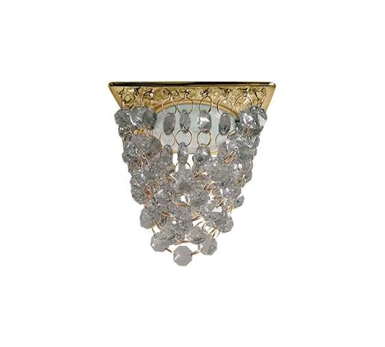 Светильник Ecola Gx53 h4 5358 glass квадрат "хрустальная гроздь" тонированный / золото 150x110x110 (к+) FZ53RVECB 1