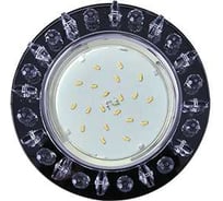 Светильник Ecola Gx53 h4 5361 glass круг с квадратными прозрачными стразами /фон черн./центр.часть хром 52x120 (к+) FX53RNECB