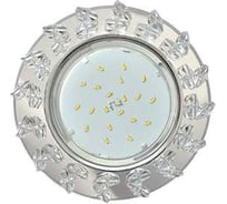 Светильник Ecola Gx53 h4 5361 glass круг с крупными прозр. стразами елочка/фон зерк./центр.часть хром 54x120 (к+) FE53RNECB