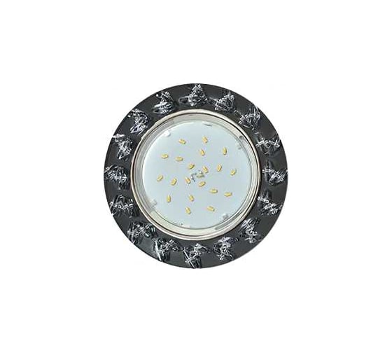 Светильник Ecola Gx53 h4 5361 glass круг с крупными прозр. стразами елочка/фон черн./центр.часть хром 54x120 (к+) FL53RNECB