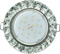 Светильник Ecola Gx53 h4 5361 glass круг с крупными стразами конус/фон зерк./центр.часть хром 52x120 (к+) FK53RGECB