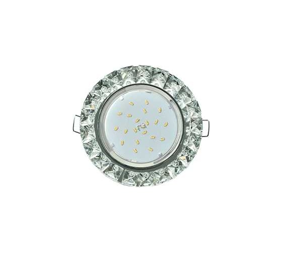 Светильник Ecola Gx53 h4 5361 glass круг с крупными стразами конус/фон зерк./центр.часть хром 52x120 (к+) FK53RGECB 1