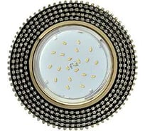 Светильник Ecola Gx53 h4 5362 glass круг с прозр.стразами (оправа золото)/фон черный./центр.часть золото 40x120 (к+) FP53RGECB