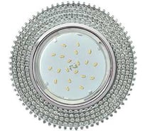 Светильник Ecola Gx53 h4 5362 glass круг с прозр.стразами (оправа хром)/фон зерк./центр.часть хром 40x120 (к+) FW53RGECB