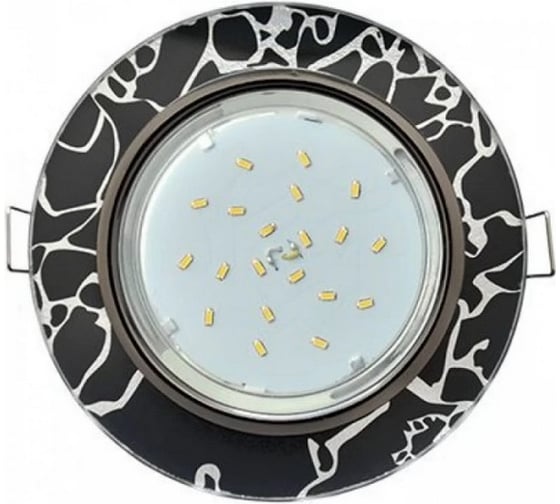 Светильник Ecola Gx53 h4 ld5310 glass стекло круг с подсветкой черный хром - хром на черном 38x126 (к+) SB53RNECH