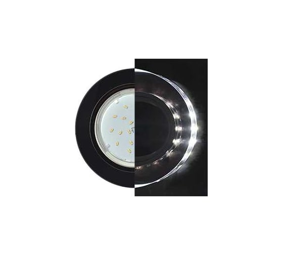Светильник Ecola Gx53 h4 ld5310 glass стекло круг с подсветкой черный хром - черный 38x126 (к+) SP53RNECH