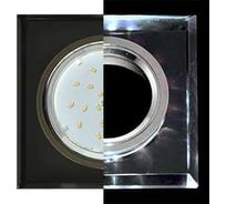 Светильник Ecola Gx53 h4 ld5311 glass стекло квадрат скошенный край с подсветкой черный хром - черный 38x120x120 (к+) SN53SNECH