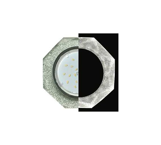 Светильник Ecola Gx53 h4 ld5312 glass стекло 8-угольник с прямыми гранями с подсветкой хром - серебряный блеск 38x133 (к+) SS538AECH