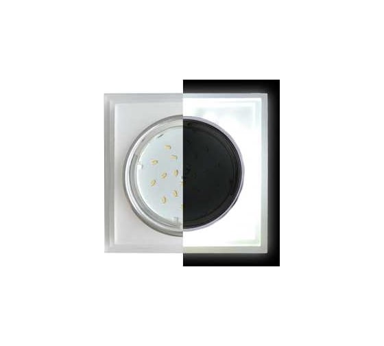 Светильник Ecola Gx53 h4 ld5315 glass стекло квадрат со ступеньками с подсветкой хром - матовый 38x120x120 (к+) SL53SSECH
