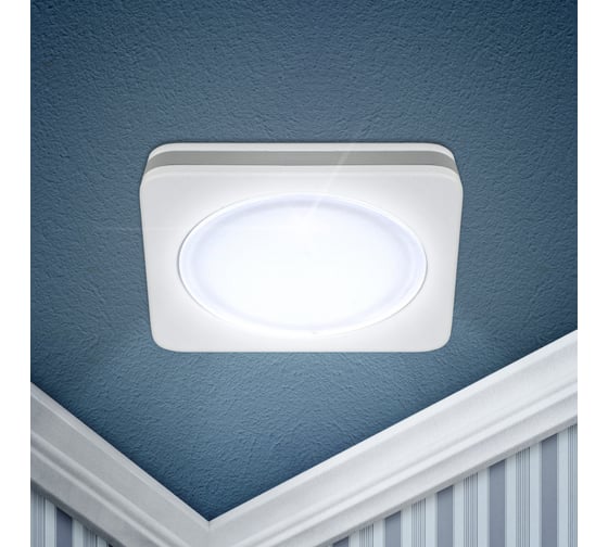 Светодиодный светильник ЭРА Kl led 137 wh квадратный 7w 4000k, белый (50/900) Б0028276