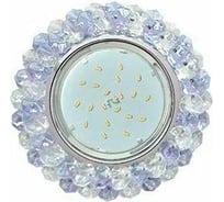 Светильник Ecola Gx53 h4 5341 glass круглый, с хрусталиками, прозрачный и аметист /хром 56x120 (к+) FP53RYECB