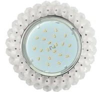 Светильник Ecola Gx53 h4 5341 glass круглый, с хрусталиками, матовый /хром 56x120 (к+) FN53RYECB