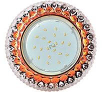 Встраиваемый светильник Ecola Gx53 h4 ld7009 искристый, с подсветкой "кристалл" прозрачный и янтарь / золото 40x125 (к+) FO53GCEFB