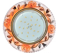 Встраиваемый светильник Ecola Gx53 h4 ld7071 искристый, с подсветкой "розы" прозрачный и янтарь / золото 35x125 (к+) FO53GREFB