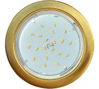 Встраиваемый светильник Ecola Gx53 h4 без рефлектора, шлифованное золото 38x106 (к+) SG53H4ECB