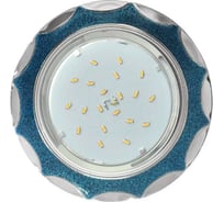 Встраиваемый светильник Ecola Gx53 h4 dl3902 без рефлектора, звезда под стеклом голубой блеск / хром 106x38 (к+) FB53STECB