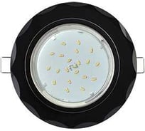 Светильник Ecola Gx53 h4 5313 glass стекло круг с вогнутыми гранями черный хром - черный 38x126 (к+) FP53RCECH