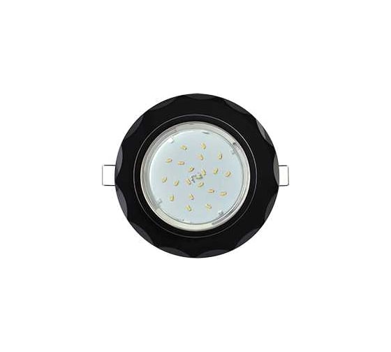 Светильник Ecola Gx53 h4 5313 glass стекло круг с вогнутыми гранями черный хром - черный 38x126 (к+) FP53RCECH