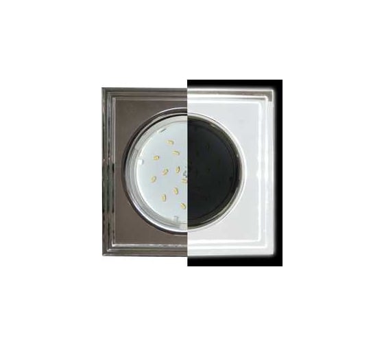 Светильник Ecola Gx53 h4 ld5315 glass стекло квадрат со ступеньками с подсветкой хром - хром (зеркальный) 38x120x120 (к+) SM53SSECH