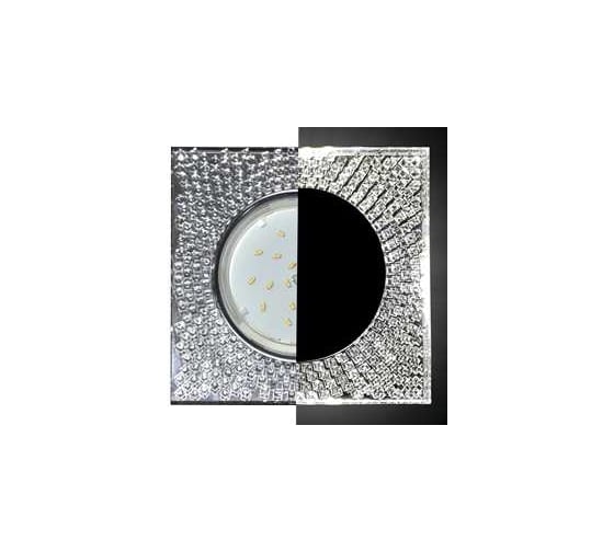 Светильник Ecola Gx53 h4 ld5320 glass квадрат с прозр. мозаикой с подсветкой/фон зерк./центр.часть хром 40x123x123 (к+) SC53SGECB 1