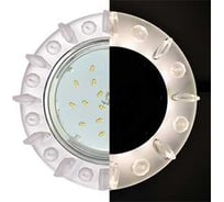 Светильник Ecola Gx53 h4 ld5361 glass круг с квадр. матовыми стразами с подсветкой/фон матовый/центр.часть хром 52x120 (к+) SN53RNEFB