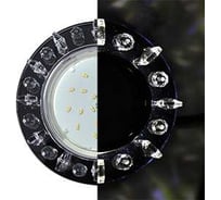 Светильник Ecola Gx53 h4 ld5361 glass круг с квадр. прозр. стразами с подсветкой/фон черн./центр.часть хром 52x120 (к+) SX53RNEFB