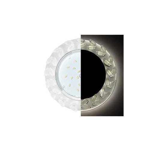 Светильник Ecola Gx53 h4 ld5361 glass круг с крупными матовыми стразами елочка с подсветкой/фон мат./центр.часть хром 54x120 (к+) SM53RNEFB 1