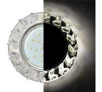 Светильник Ecola Gx53 h4 ld5361 glass круг с крупными прозр. стразами елочка с подсветкой/фон зерк./центр.часть хром 54x120 (к+) SE53RNEFB